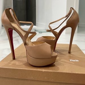 Christian Louboutin Ankle Strap Peep Toe Stiletto in size 38 1/2